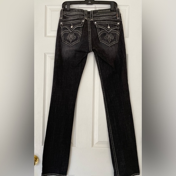🍁🍂💙- **Rock Revival Sasha Straight Jeans Dark Wash size 28 with 33” inseam - Picture 2 of 7